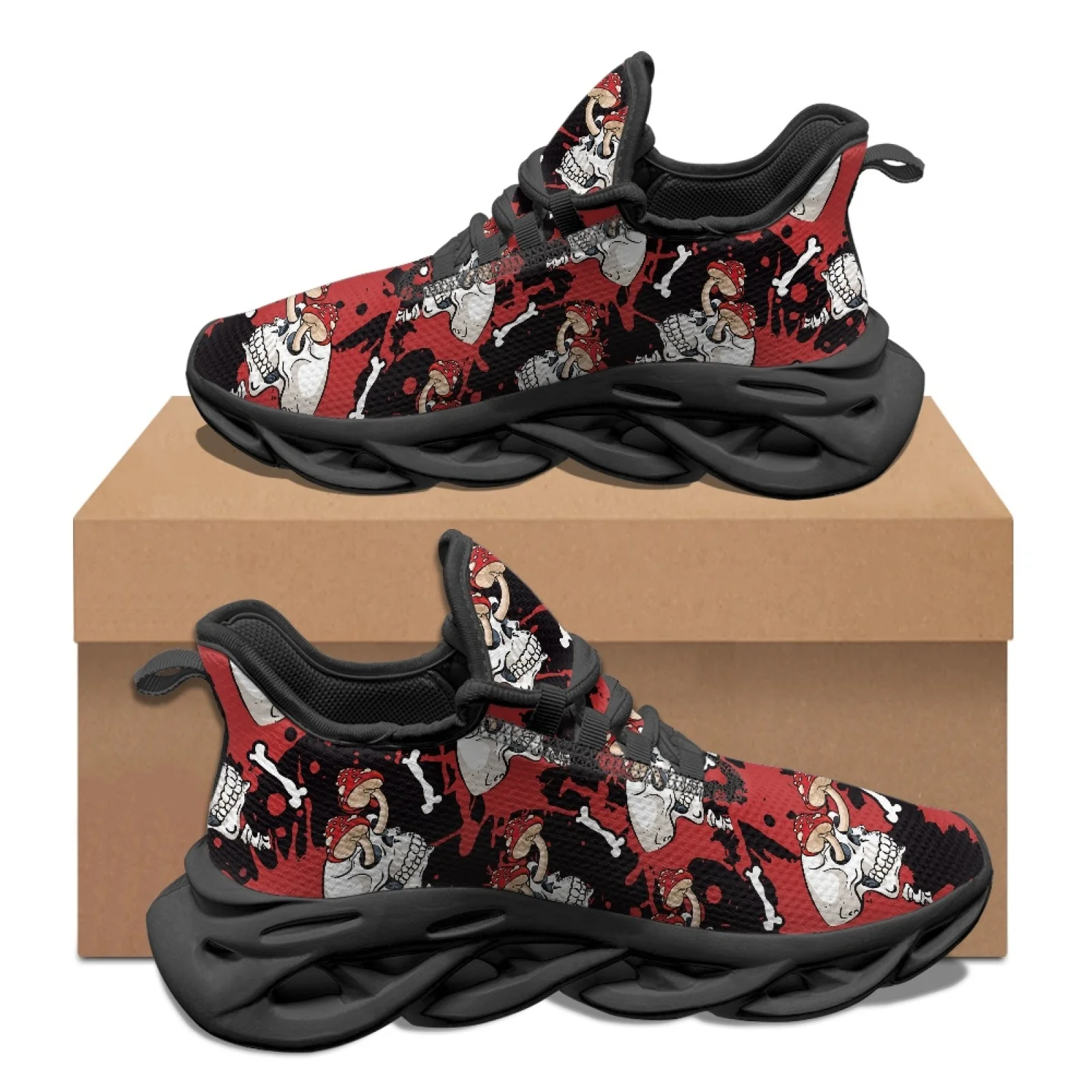 PENSTROLL Mushroom Skull Breathable Mesh Running Shoes for Walking Mesh & EVA Blade Sports Shoes Mens Running Shoes