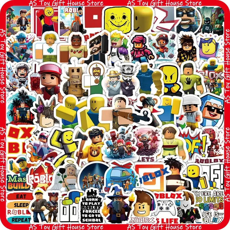 100 Stück Roblox Aufkleber Cartoon-Spiel Wasserdichte Vinyl-Sticker für Laptop, Wasserflasche, Skateboard, Tagebuch, Teenager, DIY-Deko