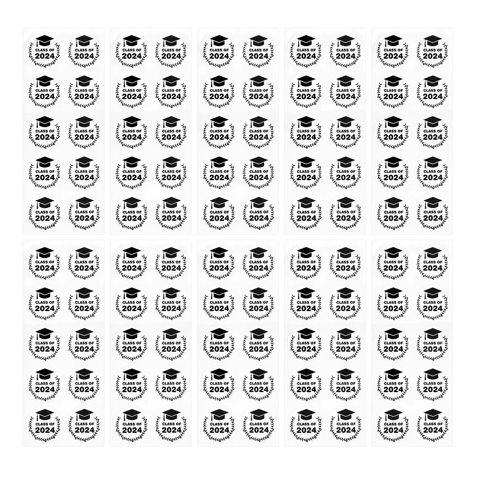 

10 Sheets Graduation Decorative Sealing Labels Small Graduation Decals Gift Wrapping Stickers Pet Material Elegant Round