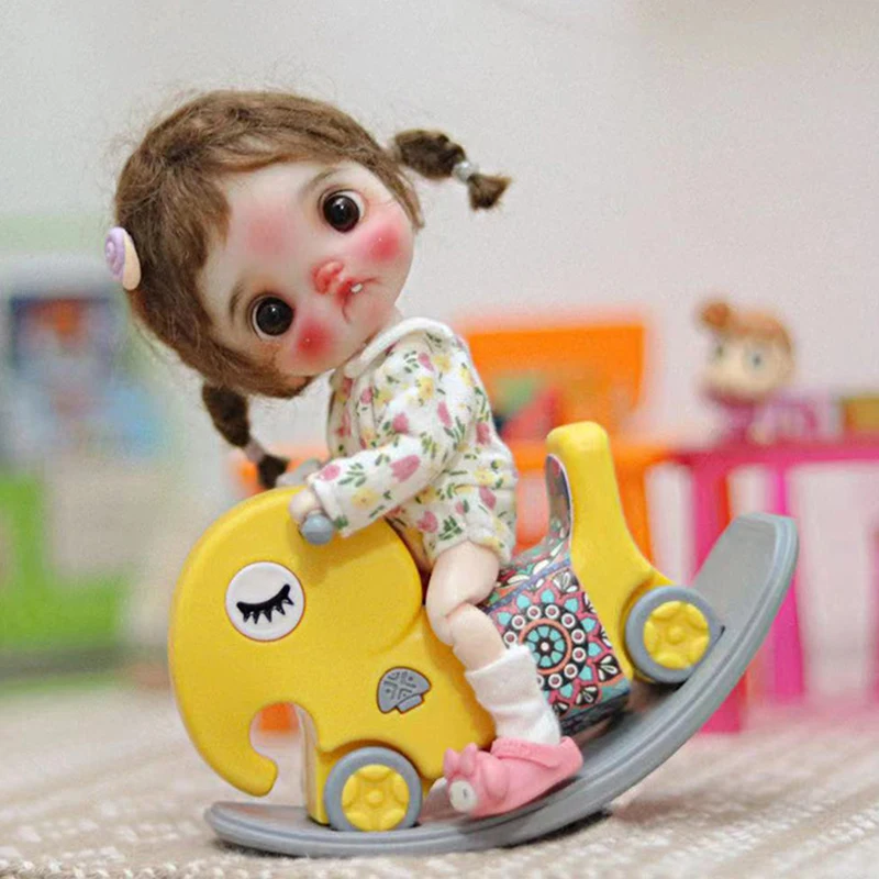 YESTARY OB11 1/8 1/12 Bjd Doll Furniture Toy Elephant Rocking Horse Doll Accessories Toy Fashion Doll Toys Dollhouse Furnitures