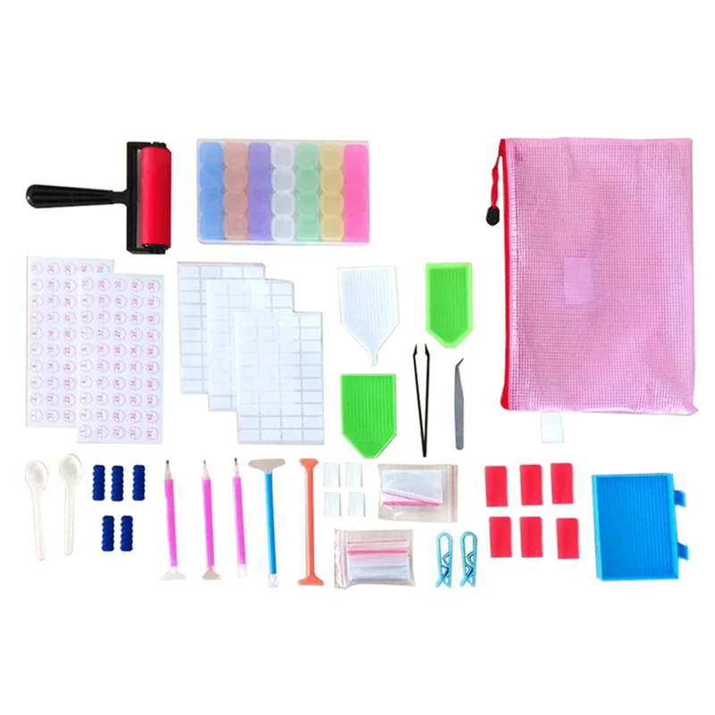 66Pcs 5D Painting Tools and Painting Accessories Kits with Painting Roller for Diamond-Painting Art