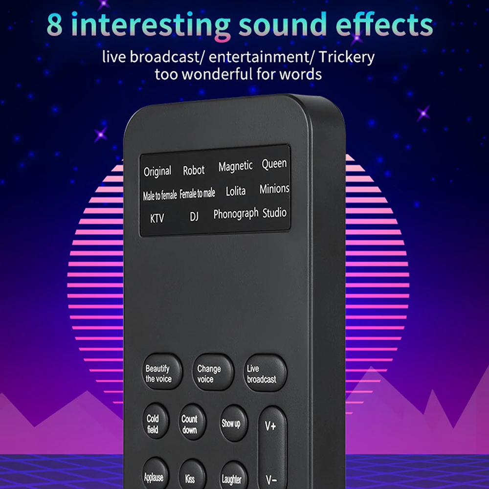 New Voice Changer Mini Portable 8 Voice Changing Modulator with Adjustable Voice Functions Phone Computer Sound Card Mic Tool