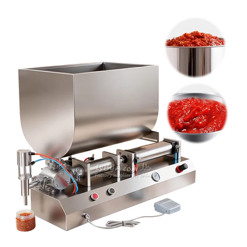 

Filling Machine LY Semi-automatic Tabletop Sauces Filler Quantitative Filling 30L Hopper with Cleaning for Sauces and Bean Paste