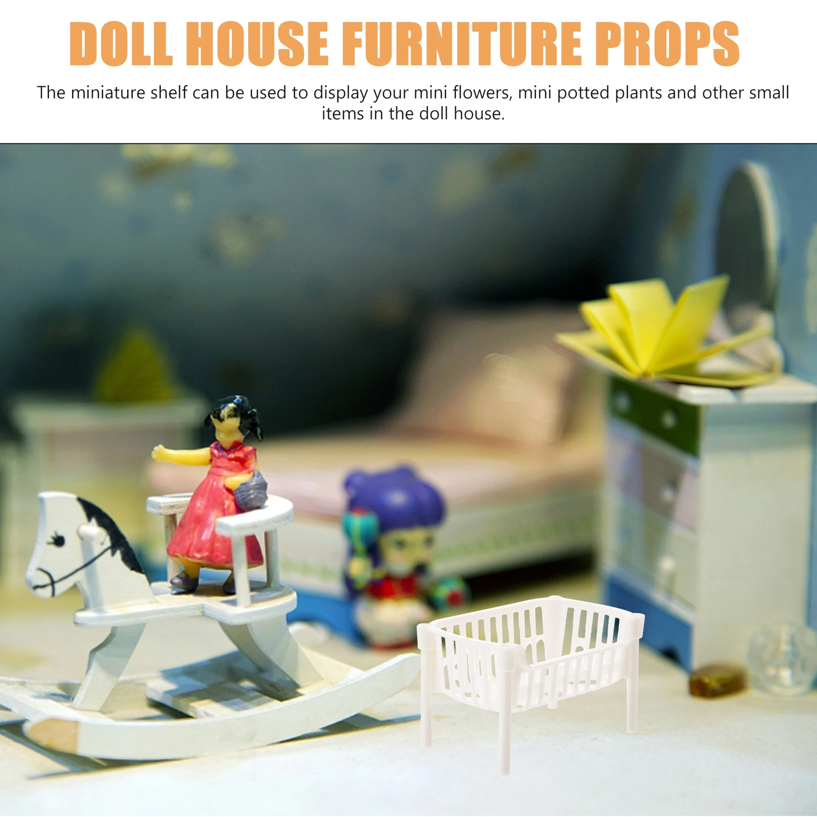 

10 Pcs Rack Shelf Mini House Model Miniature Furniture for Dollhouse Goods White Minature Child