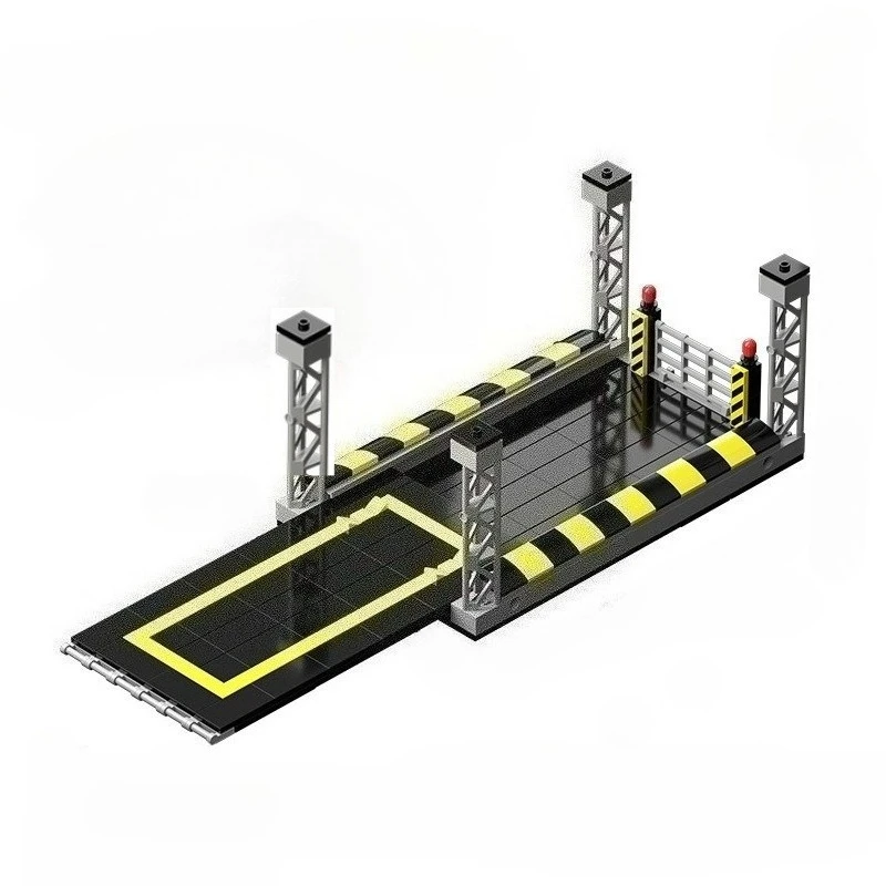 New Boy's City Traffic Multi-level Combination Parking Lot Building MOC Model Fence Skateboard Scene Toy Set Holiday Gift