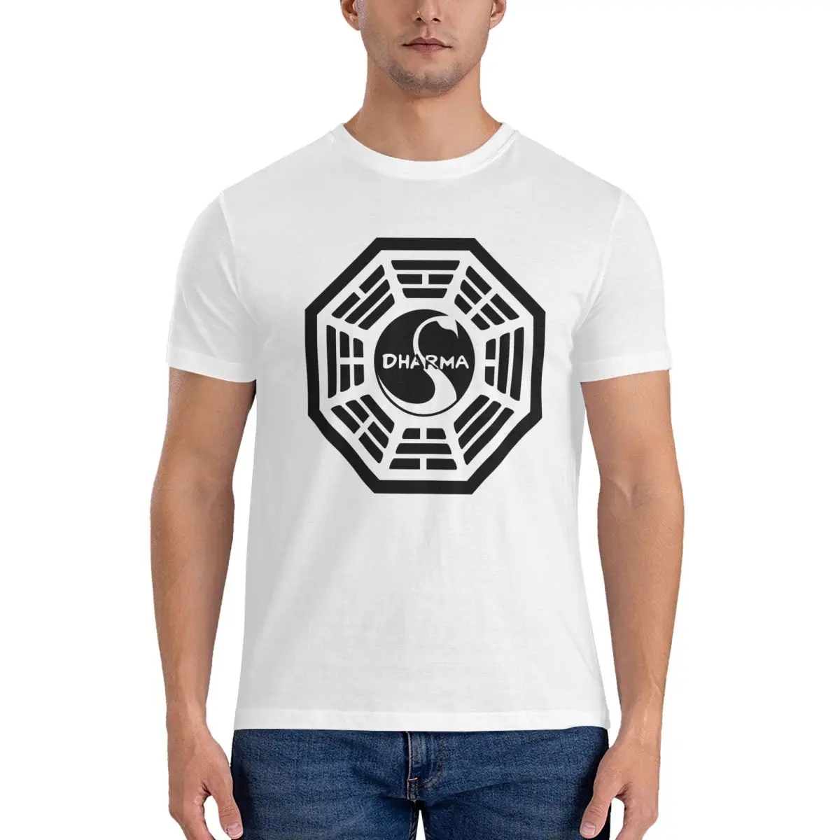 

Dharma Initiative - Мужская футболка The Swanlab Station, хлопковые футболки, мужские летние топы с короткими рукавами и круглым вырезом, S-6XL