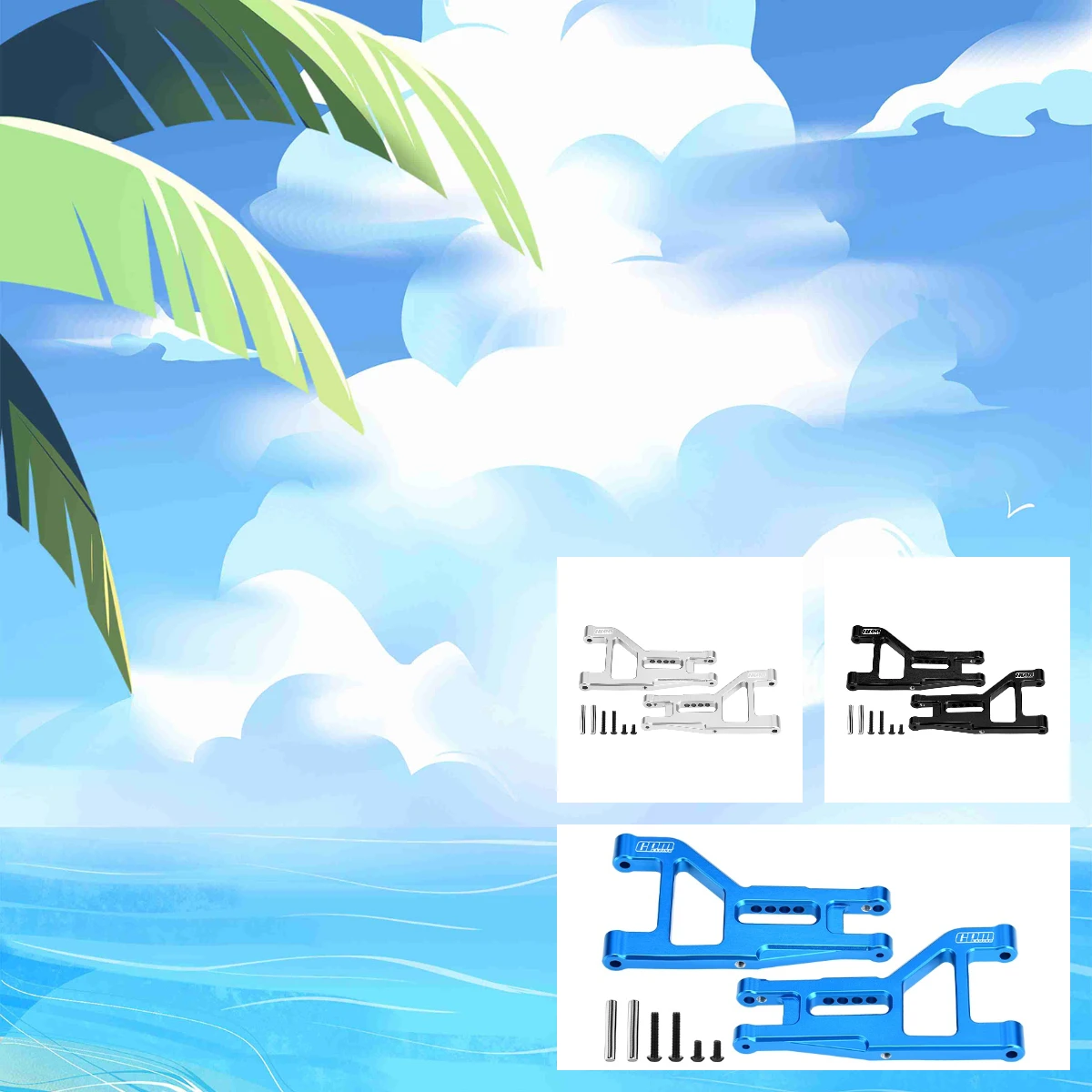 Brazos de suspensión inferior delanteros de aleación GPM 7075 TAMIYA 1/10 DT-04 RC Fighter Nxgen 58741