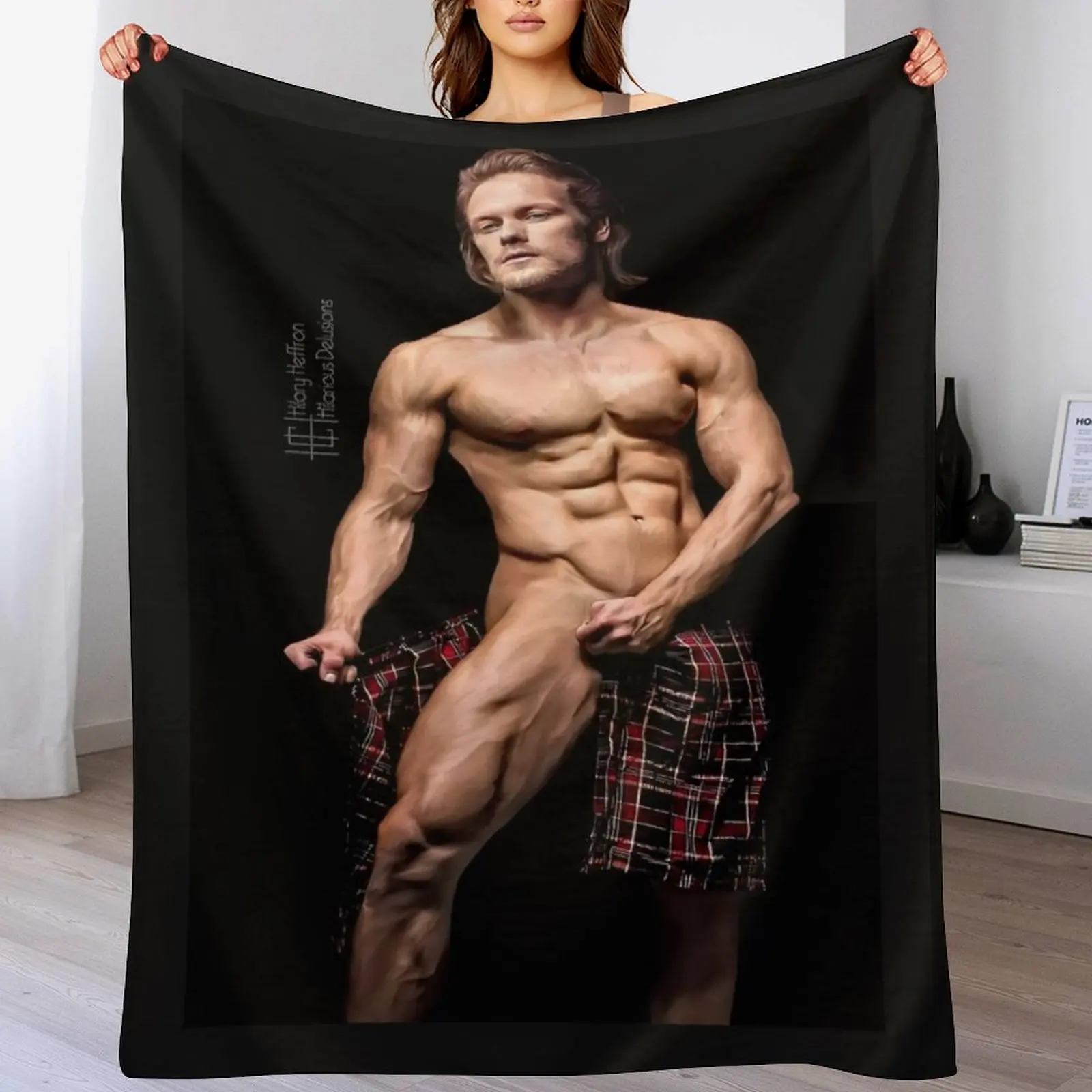 

Sam heughan Throw Blanket Soft Plush Plaid Giant Sofa Custom Blankets