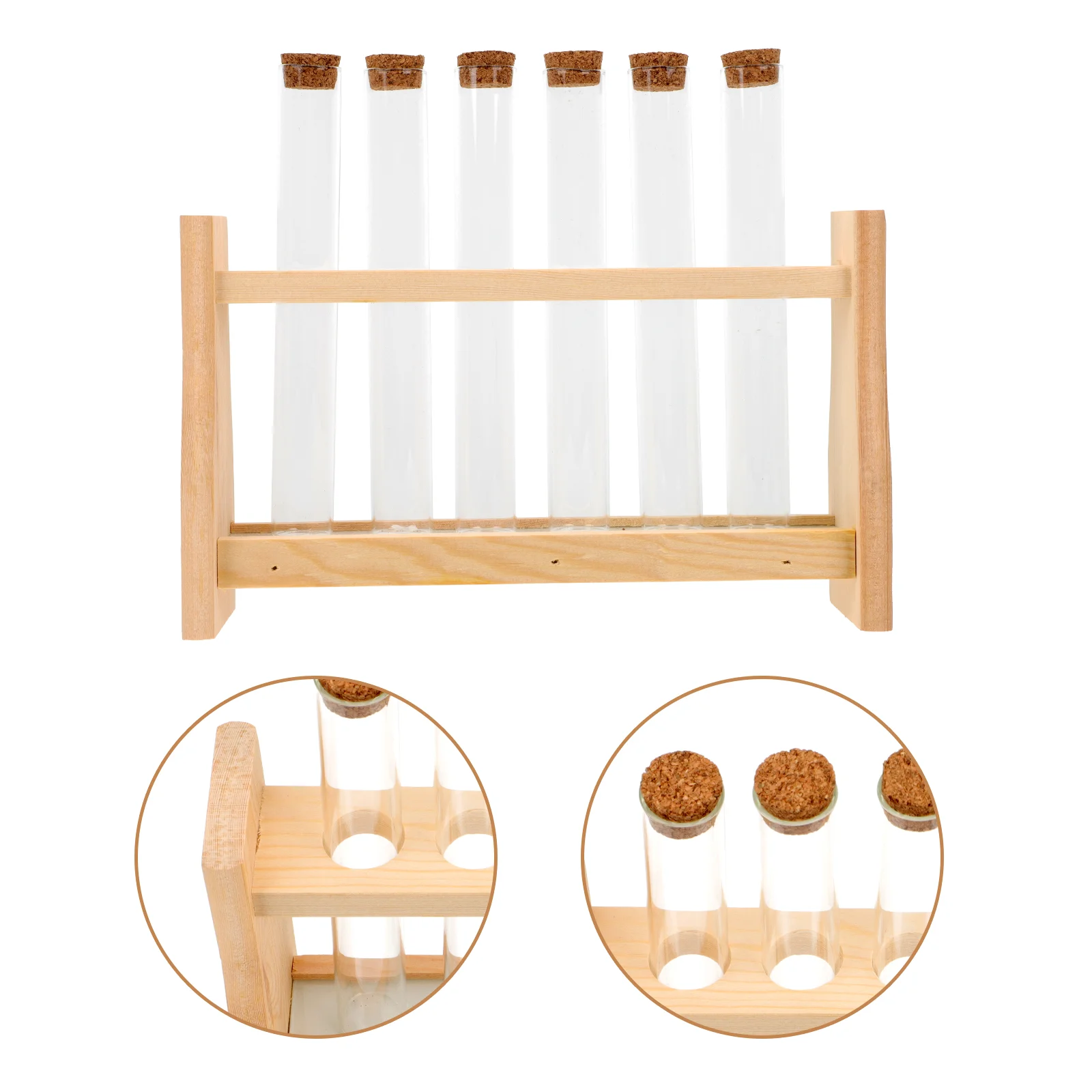 Perfume Test Tube Rack Laboratory Stand Tubes with Wooden Holder Essential Oil Bracket