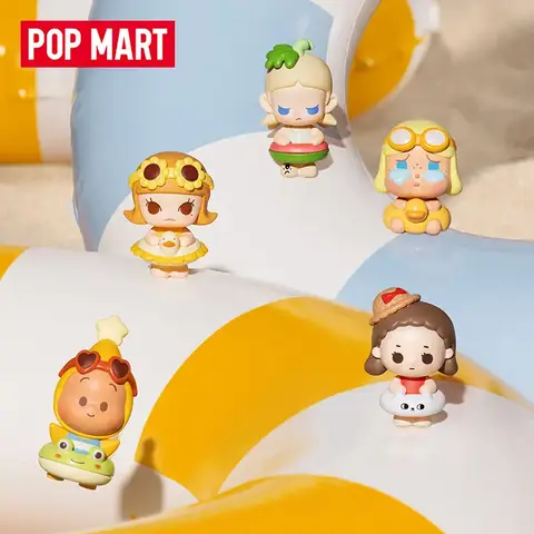 POPMART POP BEAN ISLAND VACATION Series Mini Doll Blind Box Mystery Box Doll Cute Anime Figure Guess Bag Toys Desktop