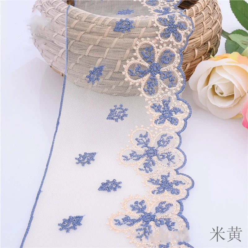 

40Yards Embroidered Tulle Lace Trim DIY Dress Sewing Crafts Tulle Mesh Embroidery Lace for Lingerie Needle Work Accessories