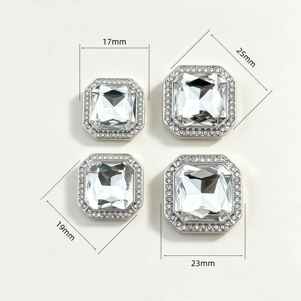 10 Stück Metallknöpfe, Kleidungszubehör, mit Strasssteinen verziert, hochwertige Knöpfe, Nähzubehör, DIY-Bastelknöpfe – Detail 2