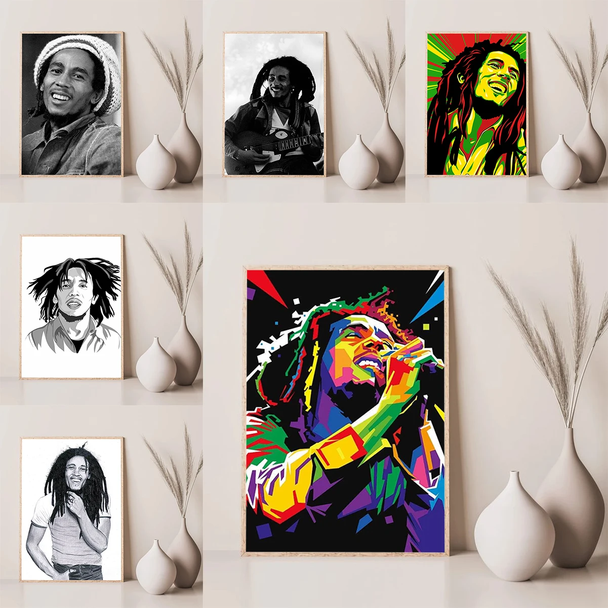 Bob Marley Singer Poster Home Decor Painting on Canvas Print Office Decoration Posters for Wall Art Decorative Paintings Bedroom