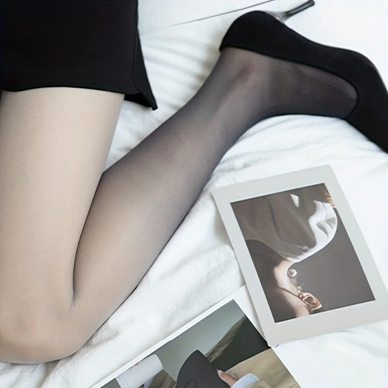 Sommerliche, schmal geschnittene, dünne Strumpfhose für Damen, kontrastfarbene Lolita-Strümpfe und Strumpfwaren, Farbverlauf, sexy, stilvolle, süße Strumpfhose – Detail 6