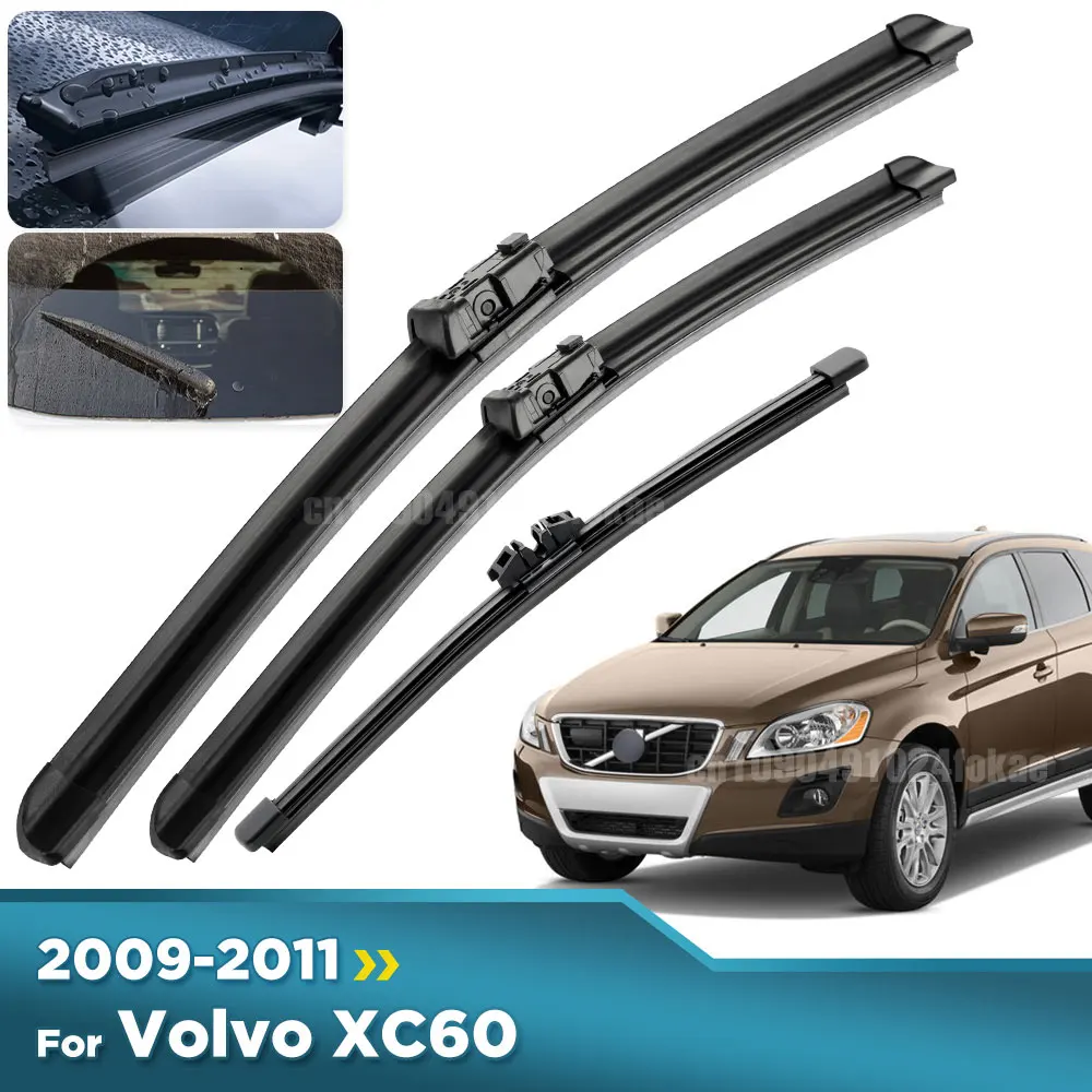 

For Volvo XC60 2009-2011 2010 Wiper Front & Rear Wiper Blades Windshield Windscreen Window Brushes 26"+20"+15"