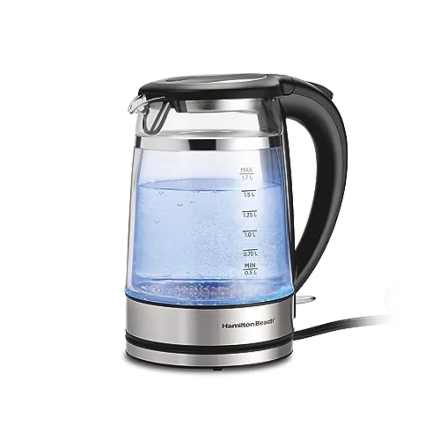 

Double Wall 1.7L Electric Kettle, Water Boiler and Heater, Built-In Mesh Filter, Auto-Shutoff and Boil-Dry Protection, Cordless