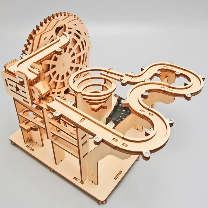 DIY Building Model Kits 3D Puzzle Technology Assembly Model Track Ball Handmade Building Block Self Assembly Toy New Year Gift