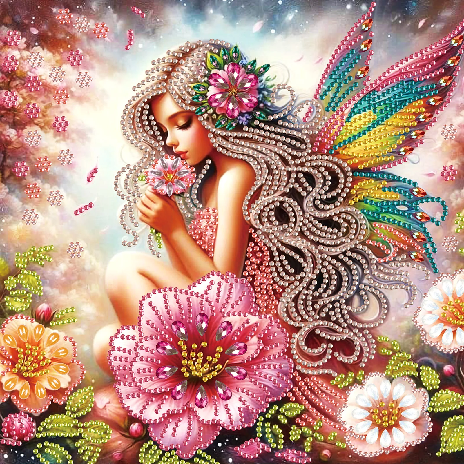 

DIY flower fairy 5D Special Shape Diamond Art Kits for Beginners, Diamond Art Painting Kits for Home Wall Decoration Gift