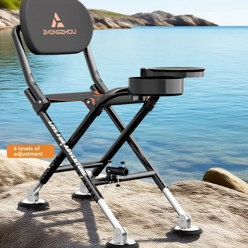 

All-Terrain Knight Fishing Chair Heavy Duty 120kg Aluminum Alloy Foldable Breathable Small Stool for Bank Surf Fishing