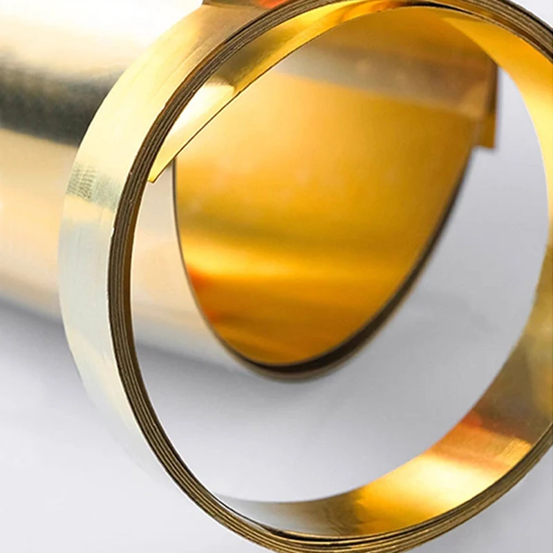 1Pc Length 1Meter H62 Brass Strip Foil Thick 0.01-0.25mm Brass Sheet Skin Width 5-400mm