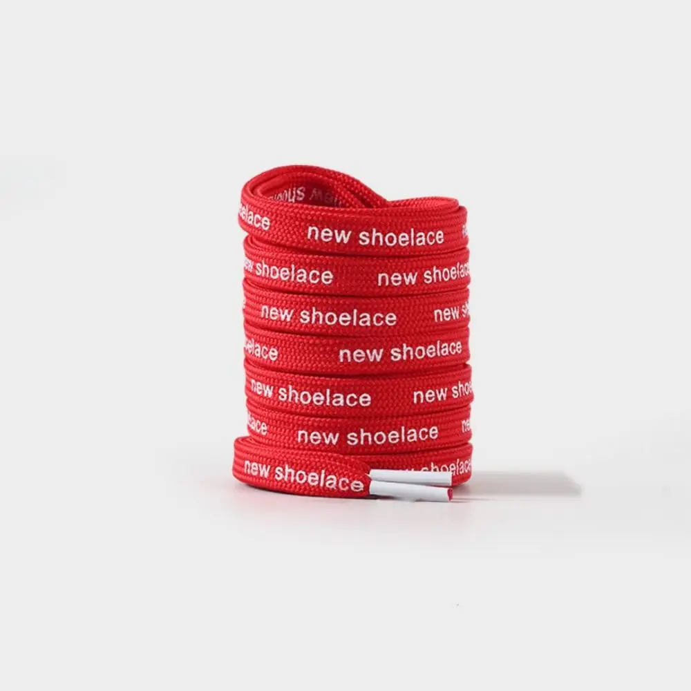 New 9mm Wide Printed Letter Shoelaces Double-Side Casual Canvas Shoelace Footwear Accessories Sneakers Ropes