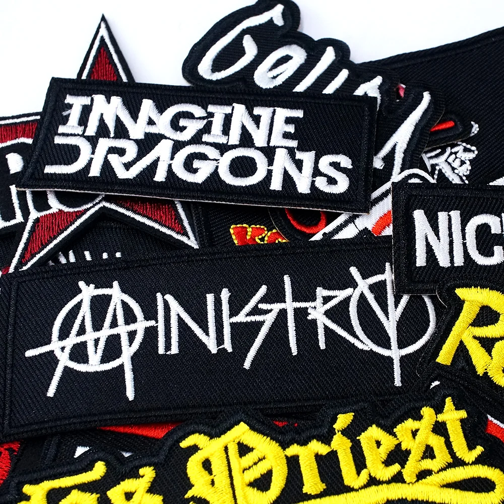 BAND Patch Embroidered Badges Hippie Iron on Patches for Clothes Decoration Stickers Classic Nostalgia Music Rock And Roll
