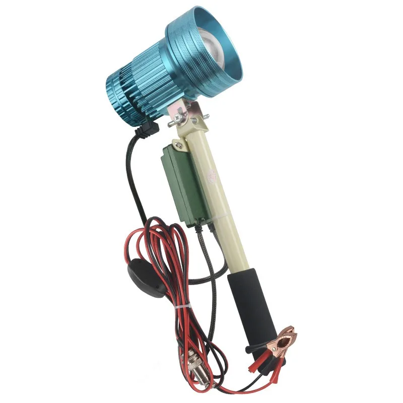 12V Three Color Zoom LED Handheld Laser Light 100W Super Bright Lamp For Outdoor Fishing Sea Catching Night Lighting Gear