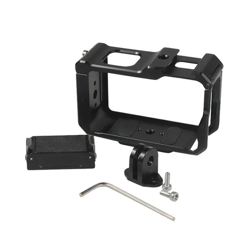 

APPLIA-For DJI Action 5Pro 4 3 Camera Cage Rig Protective Case With Cold Shoe, Magnetic Baseplate Bezel Expansion Case