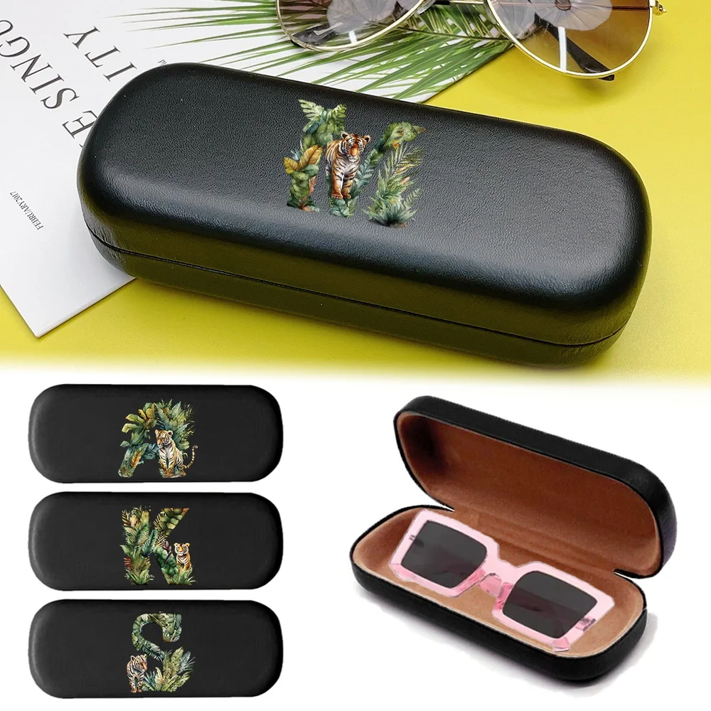 

1Pcs Glasses Box Travel Men Sunglasses Storage Box Women Myopia Protection Glasses Organizer Case Jungle Tiger Letter Pattern