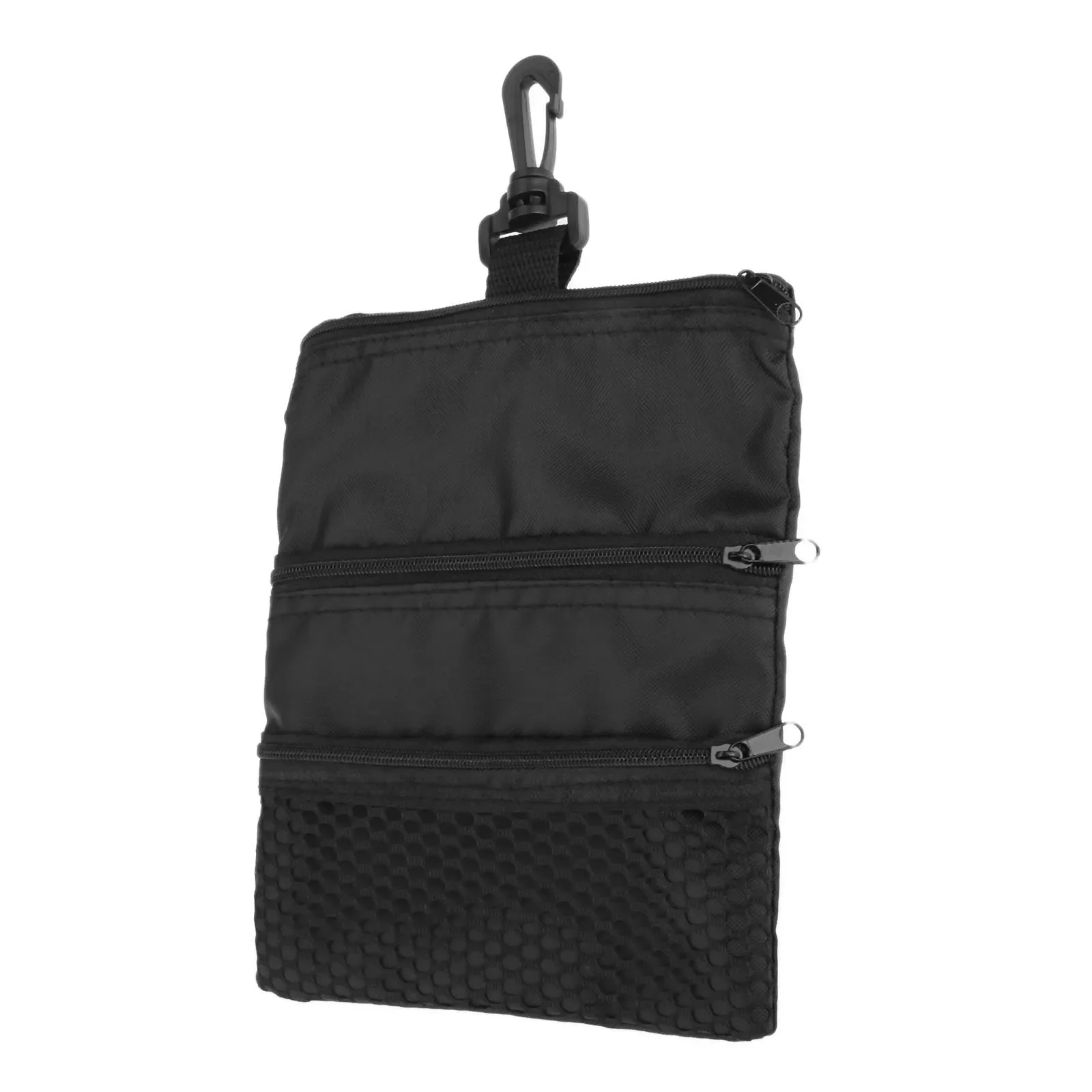 Black Mini Portable Golf Ball Bag Golf Tees Holder Multi-Pocket Zipper Mesh Pouch Storage Handbag Bag Golf Training Accessories