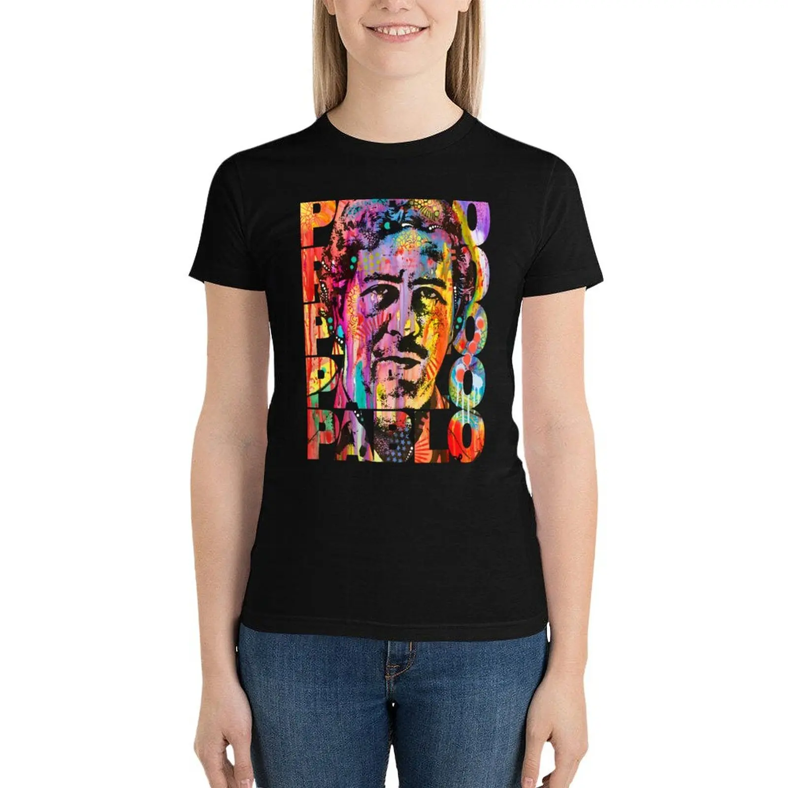 

Pablo Art Escobar T-Shirt Short sleeve tee shirts graphic tees korean fashion t-shirts for Women loose fit