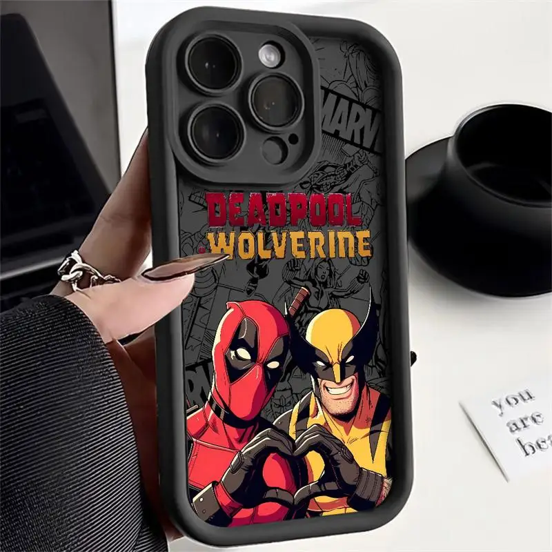 Marvel Deadpool Wolverine Case For Apple iPhone 11 15 Pro Max 14 Plus 13 12 Shockproof Protective Silicone Funda Phone Cover