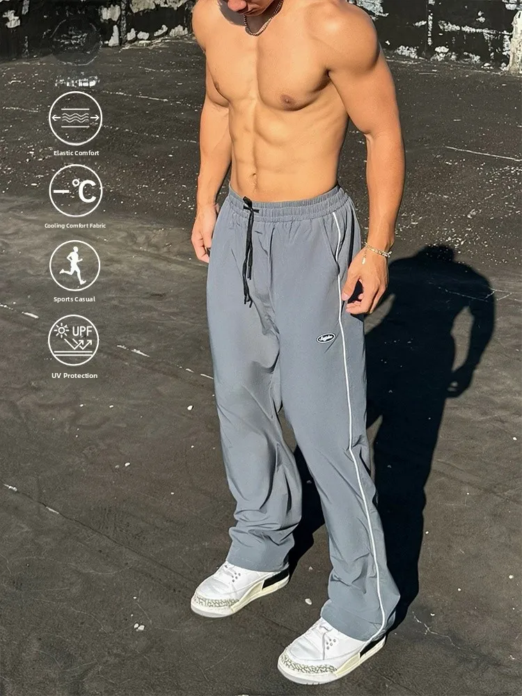 

SATJDM Новая спортивная одежда Брюки Dstring Свободные бейсбольные тренировочные брюки для бега Fitn Qui Dry Длинные брюки Весенняя сезонная одежда