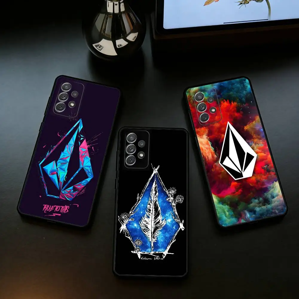

Luxury V-VOLCOMES Sport Style Phone Case For Samsung Galaxy A73,A72,A71,A70,A53,A52,A51,Soft Silicone Black Cover