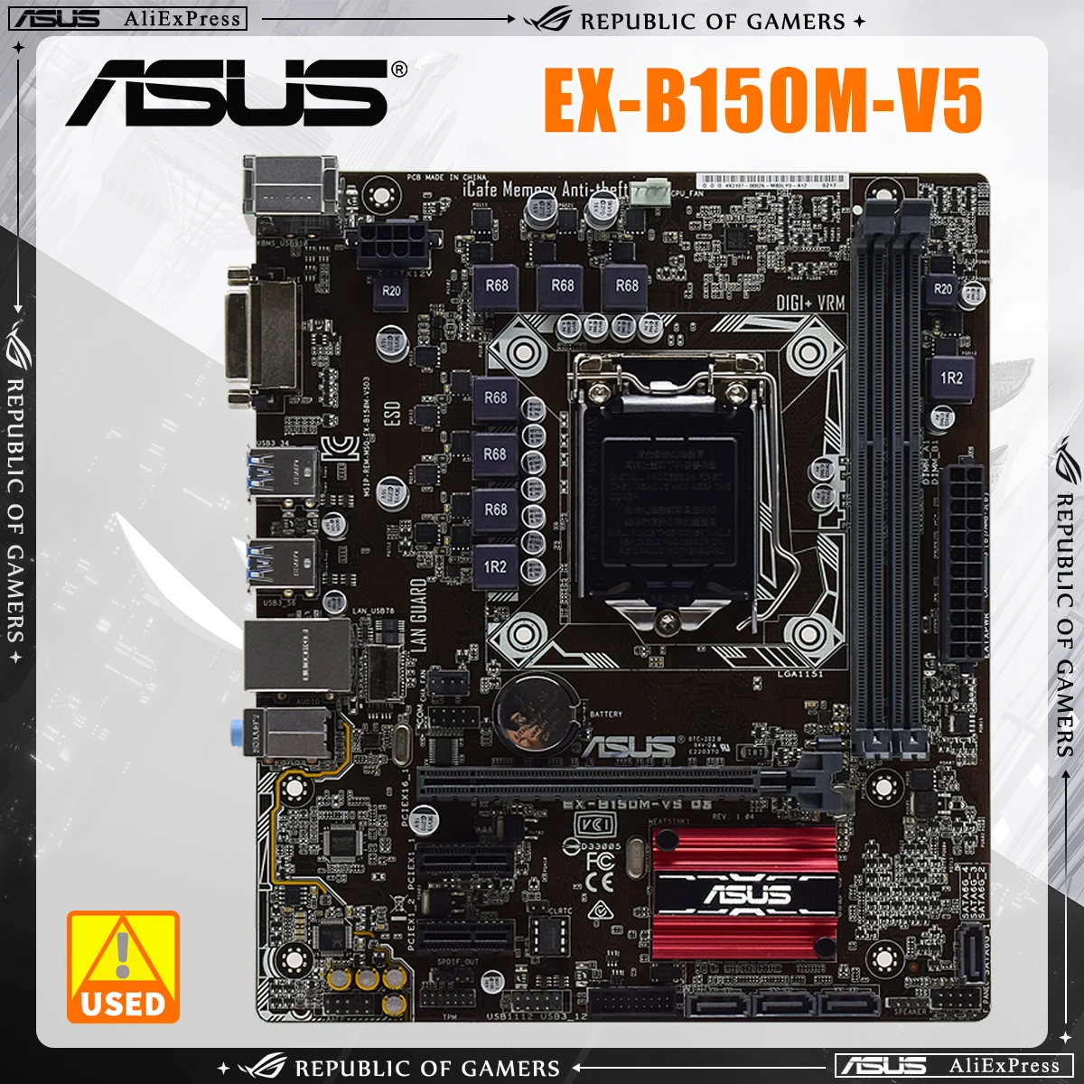 ASUS EX-B150M-V5 Motherboard Intel B150 Support i5-6500 7600K i7-6700K 7700K CPU 2xDDR3 32GB LGA1151 PCI-E 3.0 4 x SATA III