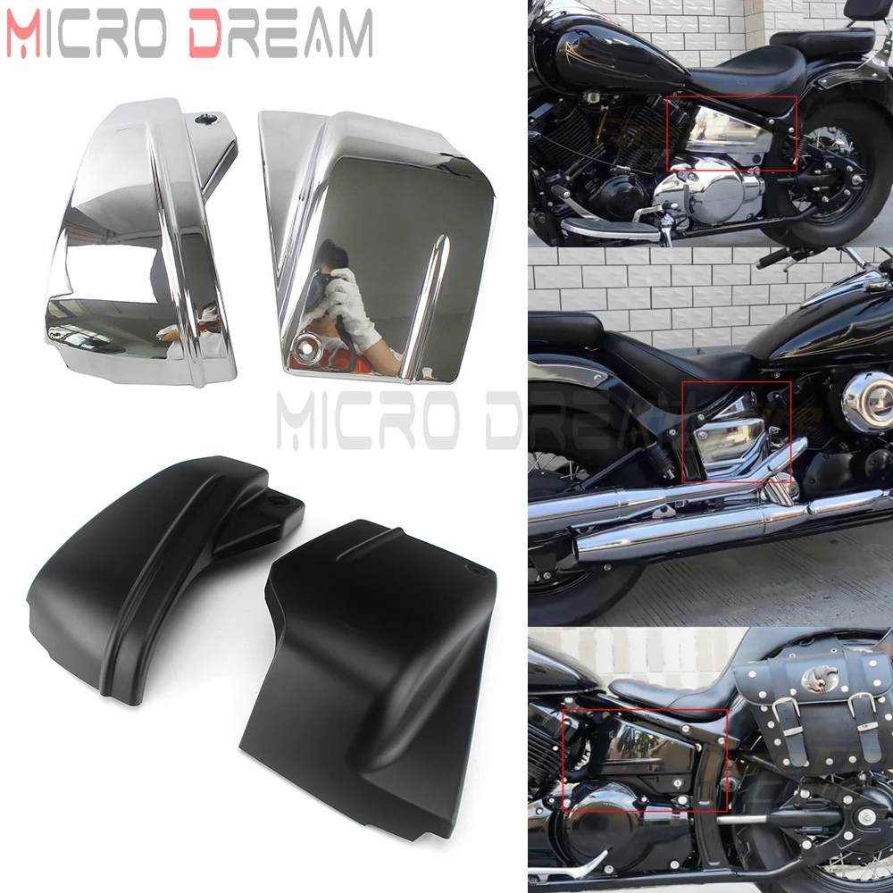 

Chrome Black Motorcycle Left Right Side Battery Fairing Cover For Yamaha Dragstar V-Star XVS650 XVS 650 650A Vstar Drag Star