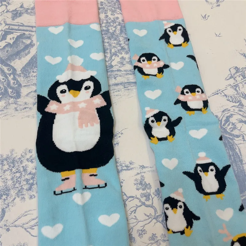 Skarpetki dla dorosłych Crew Cotton Silly Penguin Funny Lovely Cute Animal Antarctica Winter New Cartoon Original Design Street Fashion Sox — zdjęcie 7