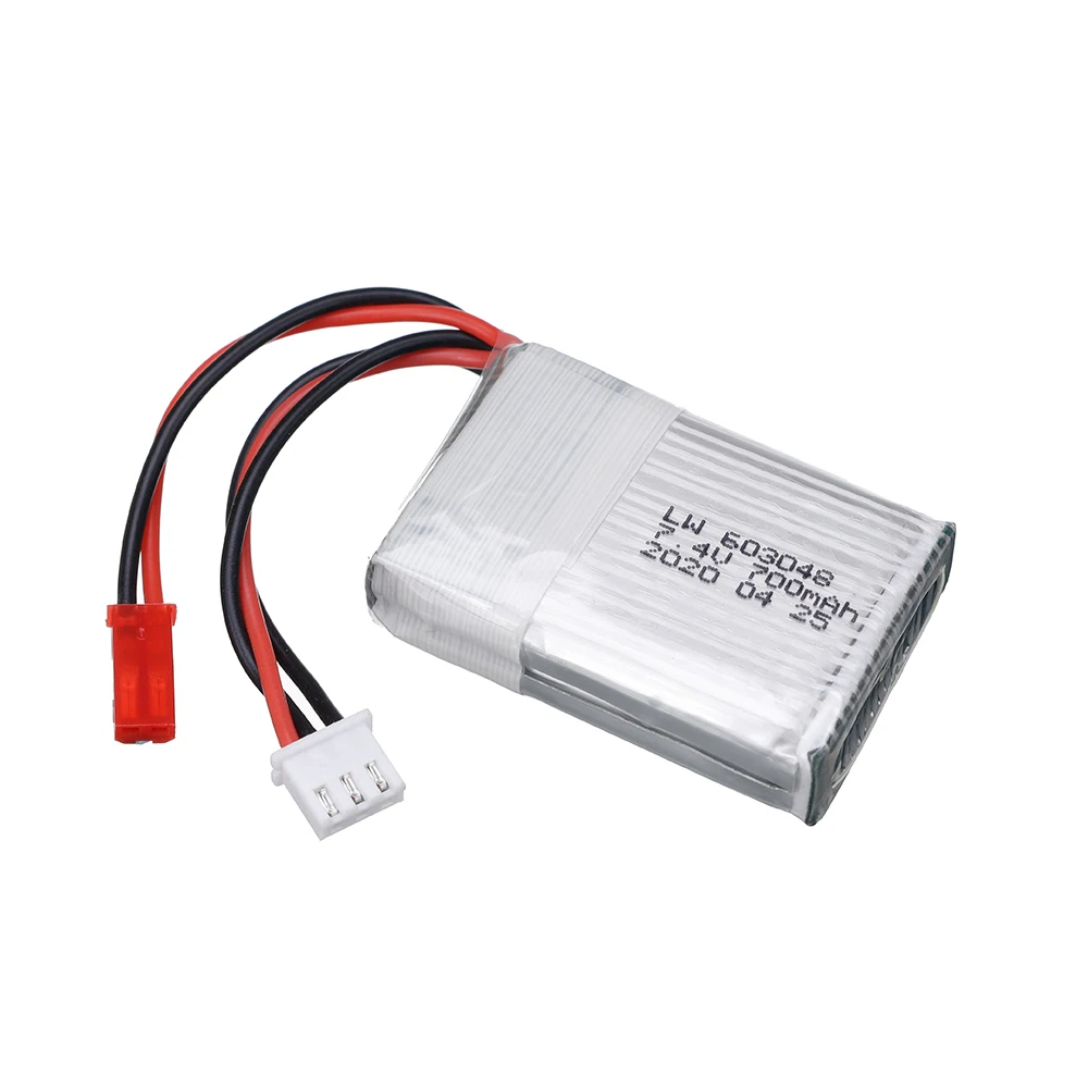 Akumulator Lipo 7,4 V 700 mAh do samolotów MJXRC X600 F46 X601H JXD391V 7,4 V 700 mAH 2S Akumulator Lipo z wtyczką JST wysokiej jakości603048