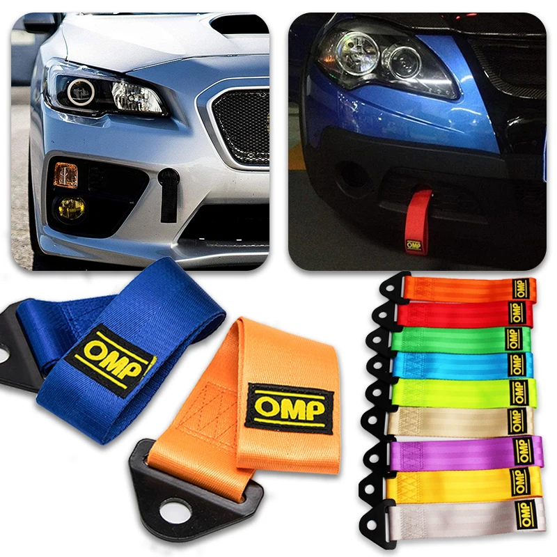 Car Bumper Trailer Tow Rope Nylon High-Strength Tow Strap Car Decoration Rope Universal Tow Eye Strap Auto Off Road Accessories