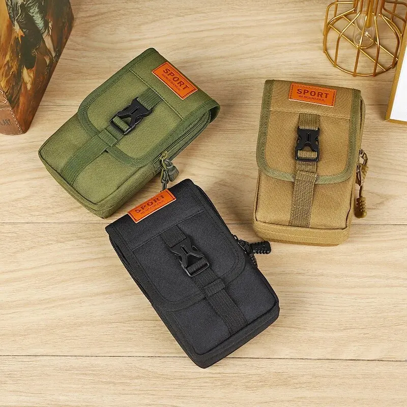 Men Wallet Double Layer Waist Bag Outdoor Sports Waterproof Military Phone Bag Belt Bags Camping Hunting Tactical Fanny Pack