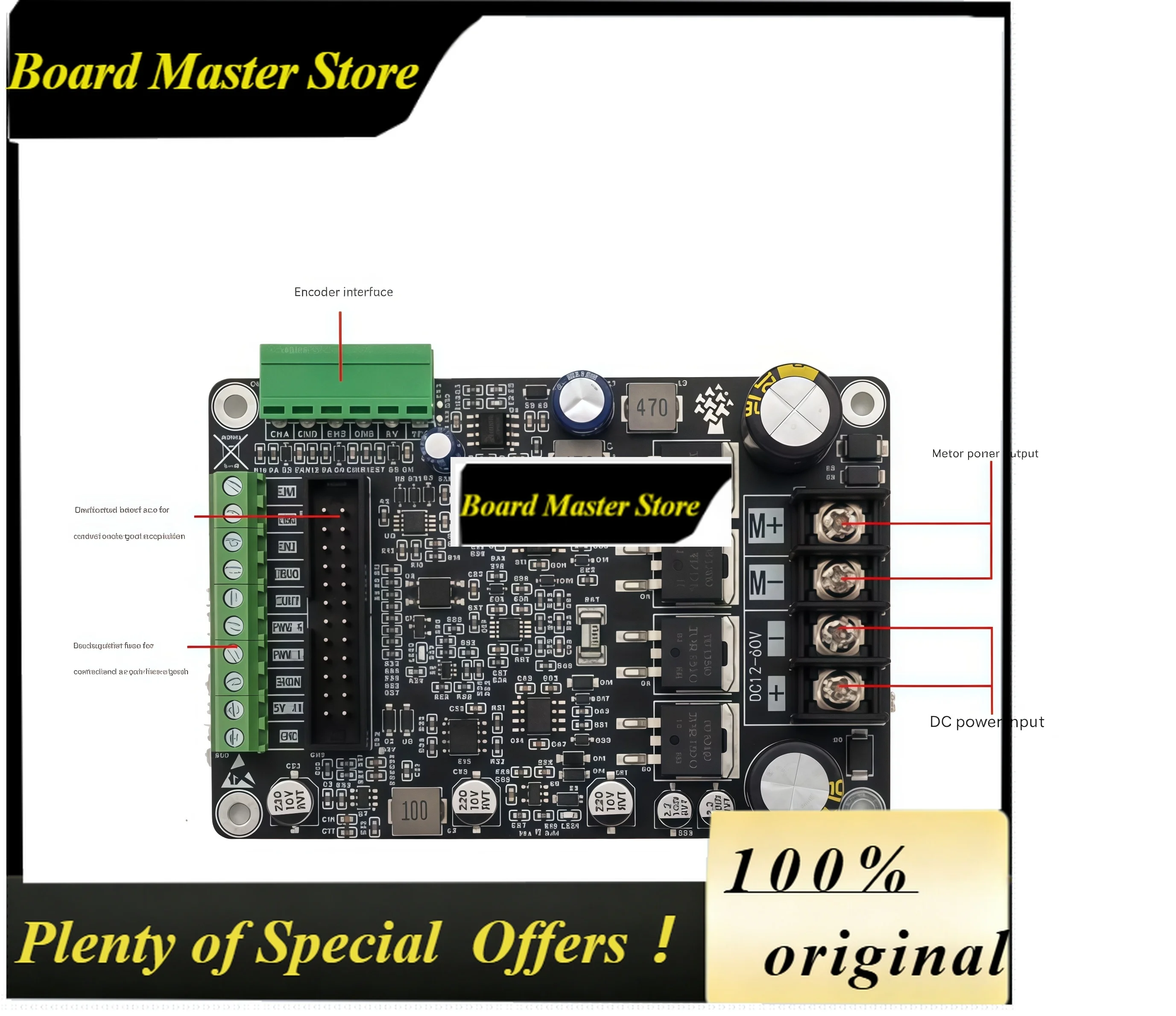BoMaS600W DC Brushed Motor Driver Board With PID Closed-loop Control Brand New Original