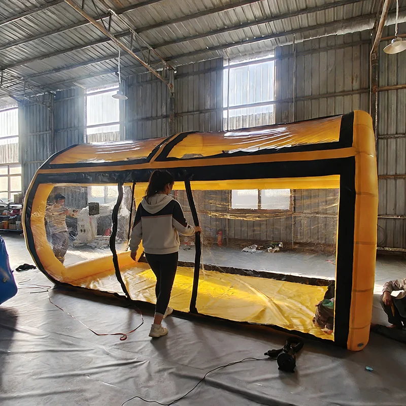 op-Inflatable PVC Camping Tent, Customized Multi-Person 4-Season, Double Layer Quick Open