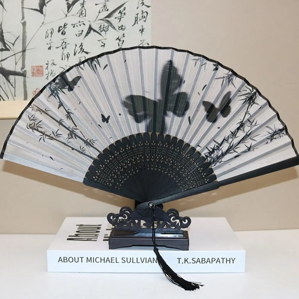 البلاستيك الصينية اليابانية مروحة قابلة للطي الحرف مروحة هان الملابس والاكسسوارات عرقوب الرقص الكلاسيكي مروحة قابلة للطي #5