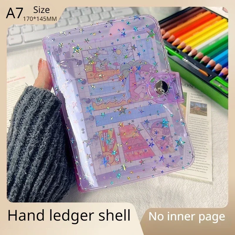 Rainbow Gradient A7 Binder Case, Colorful Six Hole Binder, DIY Hand Ledger Notebook Project Materials Budget Binder Cash Binder