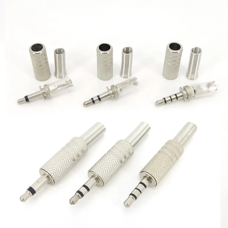 2Pole 3Pole 4Pole Metal 3.5mm Male jack Plug Mono Stereo Audio Solder Cable Connector 3.5 earphone Headphone Repair Adapter J17