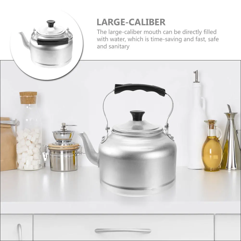 

Heavy Duty Aluminum Water Kettle Large Capacity Stovetop Tea Pot Kitchen Coffee Making Wear-Resistant Metal Boiler Handheld