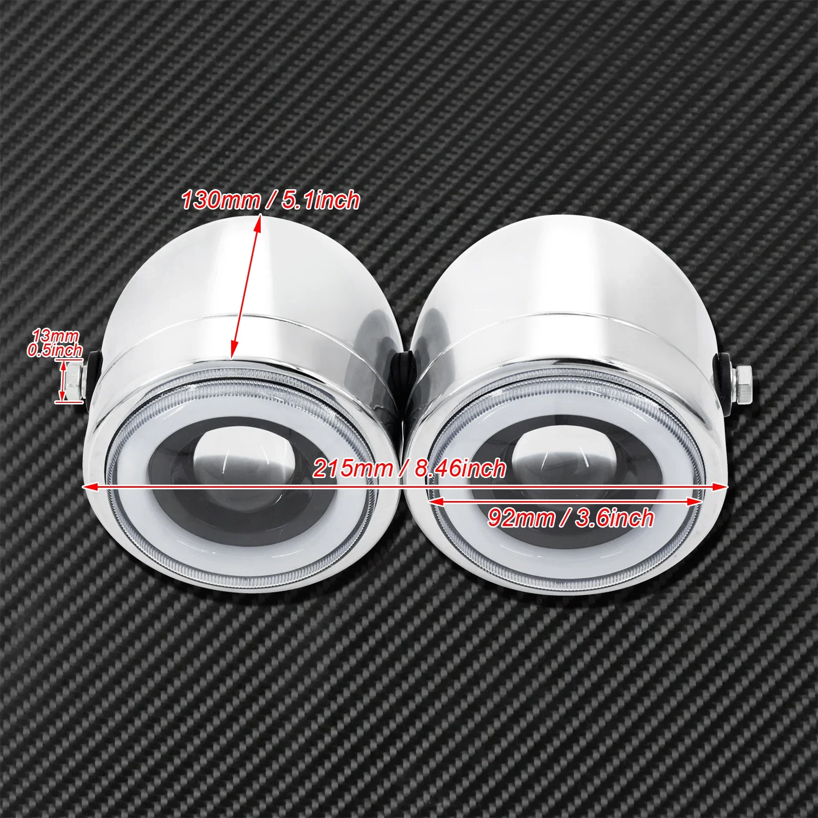 Faro doble para motocicleta, lámpara de Ojos de Ángel ámbar doble, faro para Harley Softail 86-13 Dyna Fat Boy FLSTF para Suzuki DR