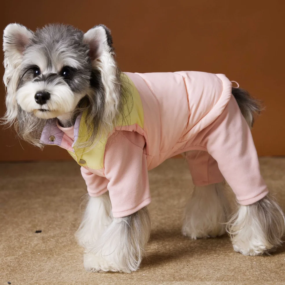 D 링이 달린 패딩 강아지 고양이 옷, 겨울용 따뜻한 강아지 재킷, 소형견용 치와와 조끼, 프렌치 불독 코트, 요크셔 복장