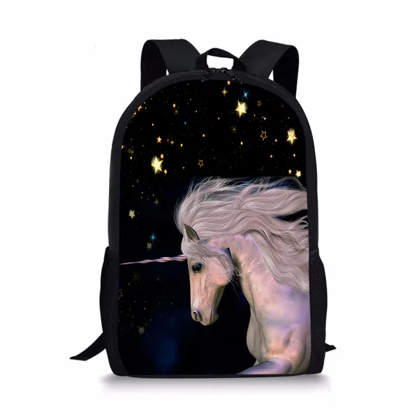 Unicorn e Planet Print School Bags para meninas e meninos, mochila diária adolescente, bolsa de viagem feminina, bolsas de moda