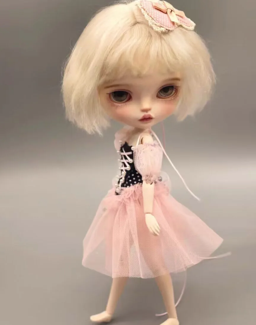 2025 Sweet lovely style pink 3pcs Blythe bodice+skirt+Armhole 1/6 30cm(Fit for azone,Pullip,Ob22/24/26, Licca)